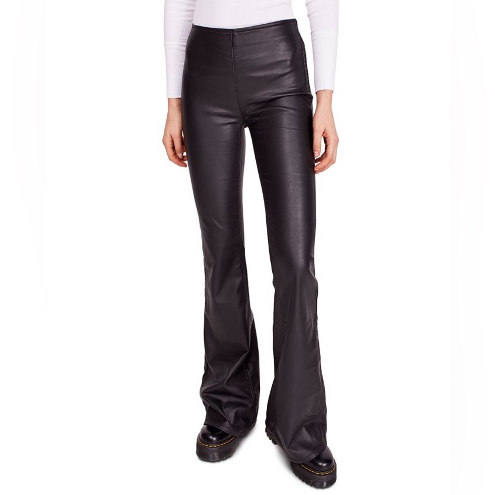 Free People Faux Leather Penny Pull On Flare NWT